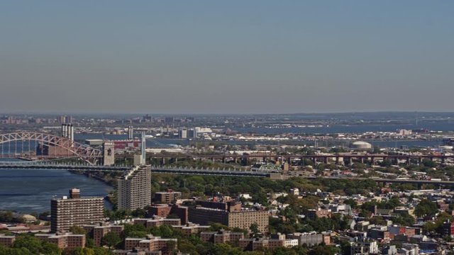 NYC New York Aerial v136 Panning view of Ditmars Steinway to Astoria cityscape - October 2017