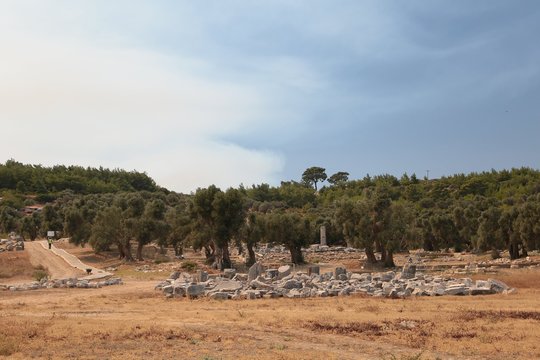 Ruins of Teos ancient city. Sigacik, Seferihisar, Izmir, Turkey