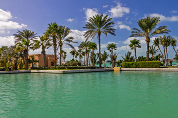 Dubai, UAE: Madinat Jumeirah seafront.