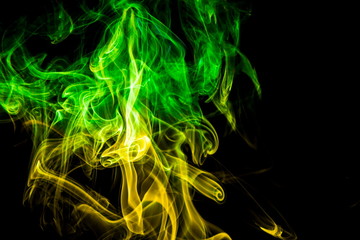 Colored smoke on black background