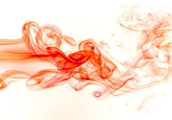 Red smoke on white background