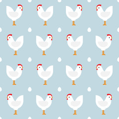 Chicken and egg pattern. Packaging and textiles.