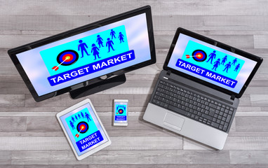 Target market concept on different devices