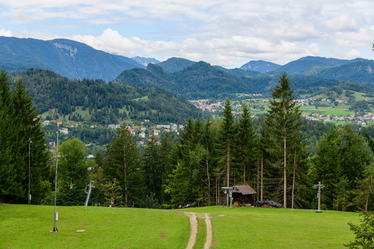 View from the slope of Straza mountain towards the mountains.