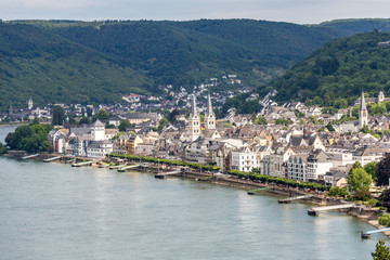 Fototapeta na wymiar famous popular Wine Village of Boppard at Rhine River,middle Rhine Valley