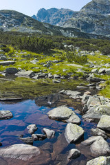 Landscape from trail for Scary Lake, Rila Mountain, Bulgaria