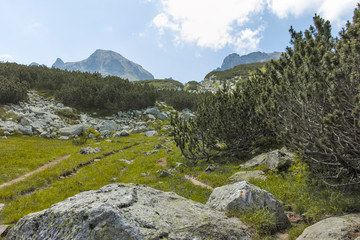 Naklejka premium Landscape from trail for Scary Lake, Rila Mountain, Bulgaria