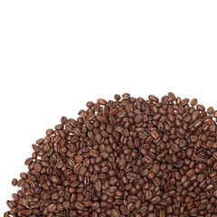 Coffee beans isolated on white background. Each bean have to clipping path on white background