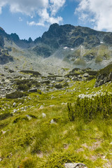 Landscape from trail for Scary Lake, Rila Mountain, Bulgaria