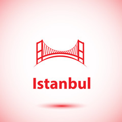 Istanbul Turkey, detailed silhouette. Trendy vector illustration, flat style. Stylish colorful landmarks. The concept for a web banner. Business icon
