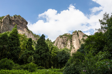 Fototapeta na wymiar Landscape of the Lingfeng Area of Mount Yandang in Yueqing, Zhejiang, China.