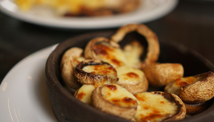 Soko mushrooms with suluguni cheese - traditional georgian food