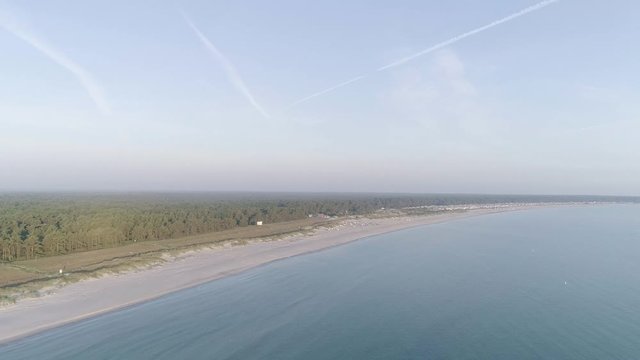 Baltic Seacoast Beach Panorama Aerial View