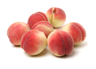 ripe peach on white background 