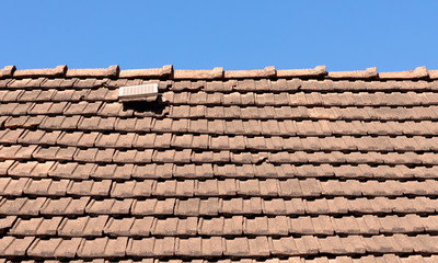 Small solar panel on a large roof in Madagascar