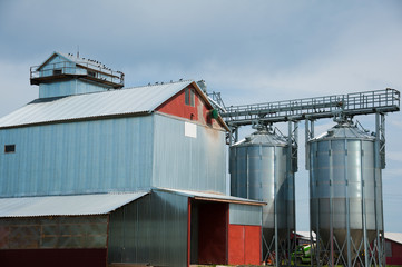 Steel grain silos used to store grain