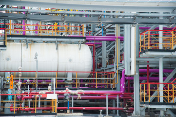 Oil and gas industrial. Oil refinery plant form industry