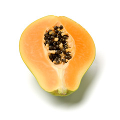 Papaya fruit isolated on a white background