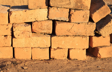 Obraz premium Mud bricks factory in Madagascar