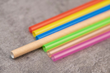 Natural Straw and straws plastic drinking background colourful full screen many group plastic single use ban banned in EU