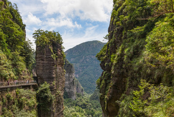 Landscape of the Lingyan Area of Mount Yandang with footpath in Yueqing, Zhejiang, China.