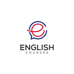 stylish & iconic logo for english Courses online.