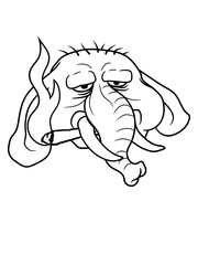 kiffen elefant rauchen drogen hanf weed joint kopf gesicht dick fett groß diät schwer riesig dickhäuter comic cartoon lustig cool clipart übergewicht
