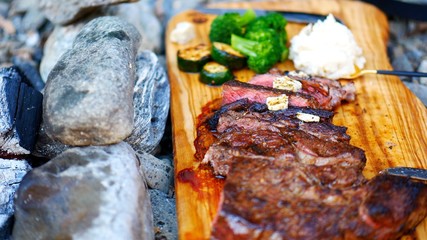 ステーキランチを作って食べる
