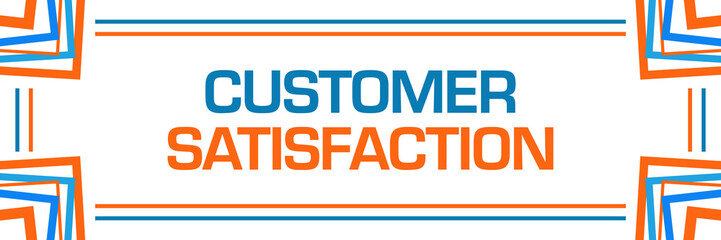 Fototapeta premium Customer Satisfaction Blue Orange Random Borders Horizontal 