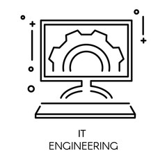 App development and it engineering isolated outline icon