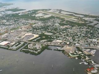 Key West aerial view photo, taken from an airplane window