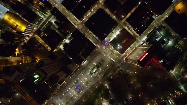 Providence Rhode Island Aerial v7 Nighttime vertical cityscape traversing from near Burnside Park to Johnson & Wales campus - October 2017