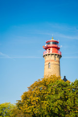 Fototapeta na wymiar Leuchtturm auf Kap Arkona im Herbst - Insel Rügen