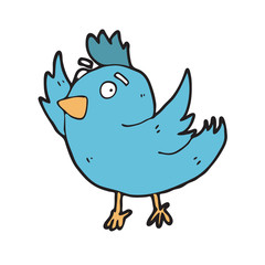 digitally drawn illustration bird design. hand drawing style