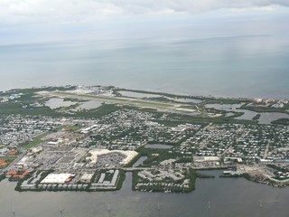 Wide aerial view of Key West, the southernmost point of Florida