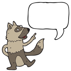 digitally drawn illustration weasel and speech bubbles design. hand drawing style