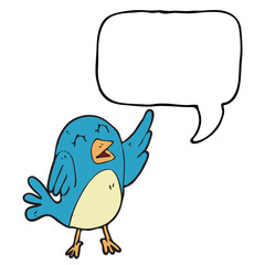 digitally drawn illustration birds and speech bubbles design. hand drawing style