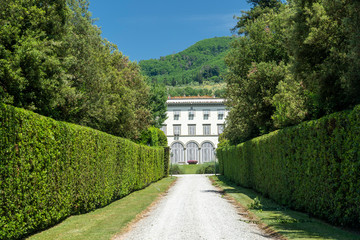 Exterior of Villa Grabau at Marlia, Tuscany - obrazy, fototapety, plakaty