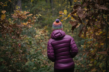 Walking in colourful leaves on The Red Hill in Brno, watching crows on the trees