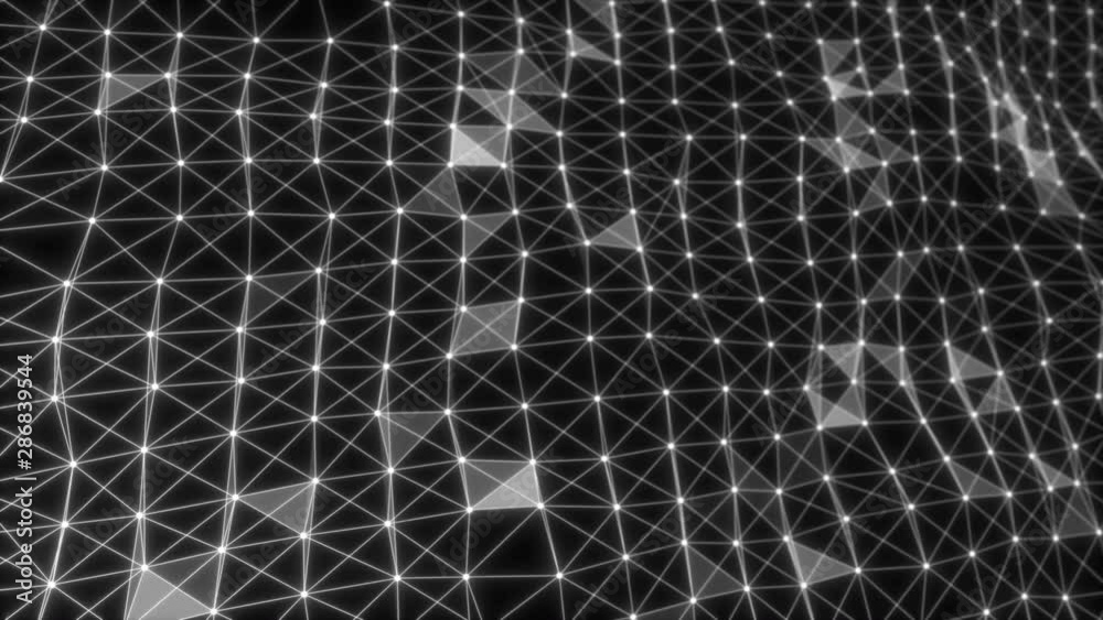 Poster digital wave particles and light abstract background. depth of field settings. communications, techn