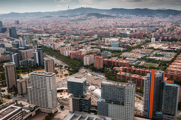 Fototapeta na wymiar Aerial view of a Barcelona, Spain