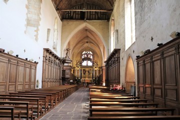 Abbaye du village de Paimpont construite au 13 ème siècle  - Département du Morbihan - Bretagne - France - Intérieur de l'abbaye