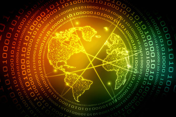 2d illustration world map abstract background