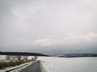 Cold ride to the hills above Brno Dam, just in time before sunset