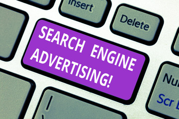 Word writing text Search Engine Advertising. Business concept for method of placing an online...