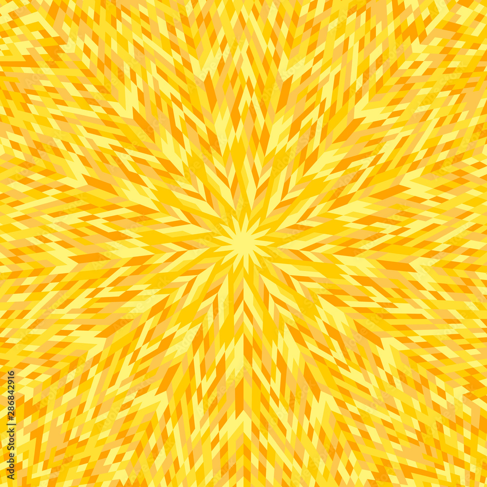 Poster hypnotic geometrical abstract circular burst pattern background - psychedelic colorful vector graphi
