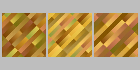 Seamless gradient geometrical diagonal stripe pattern background design set - abstract vector illustrations