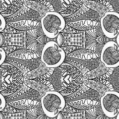 Guipure with an ornament of lines and apples.  seamless pattern with apples for printing on fabric.