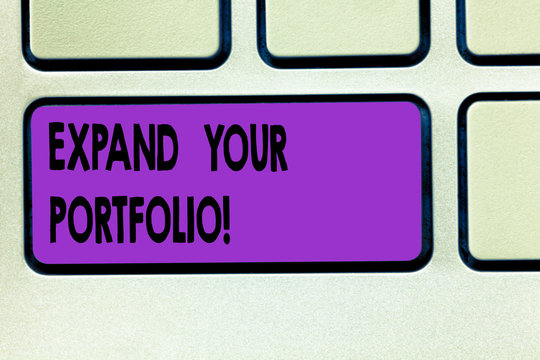 Word writing text Expand Your Portfolio. Business concept for Define the new company s is goals and success metrics Keyboard key Intention to create computer message pressing keypad idea