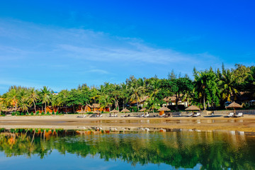 Landscape of a beautiful resort in my trip at Mui Ne, Phan Thiet, Viet Nam